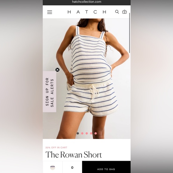 Like new! Hatch Rowan maternity short ivory/striped 2 medium!